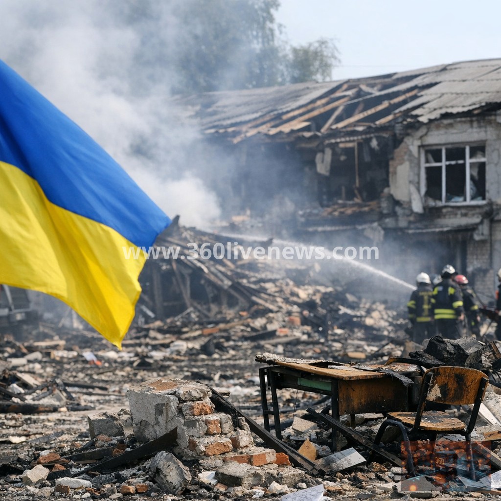 Russian strikes hit a school in Ukraine, killing one person