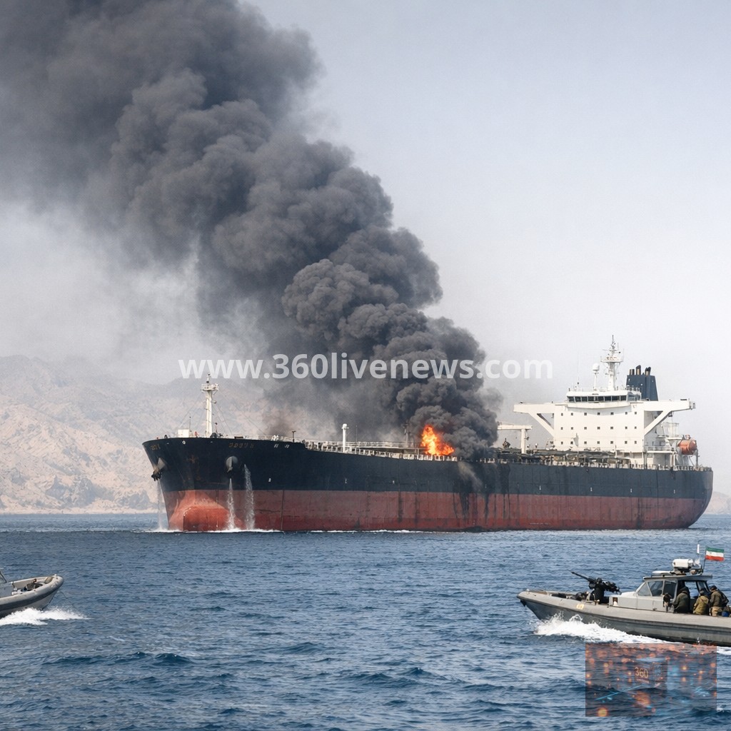 Iranian attack on cargo ship reported in Strait of Hormuz