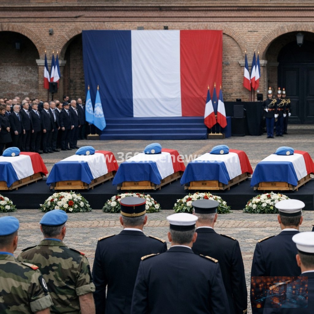France holds national tribute for soldiers killed in Lebanon attack
