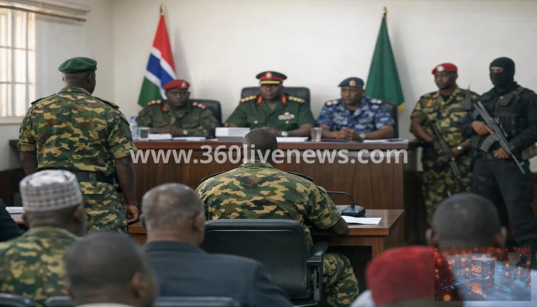 Former Junglers leader Sanna Manjang appears in military trial in The Gambia