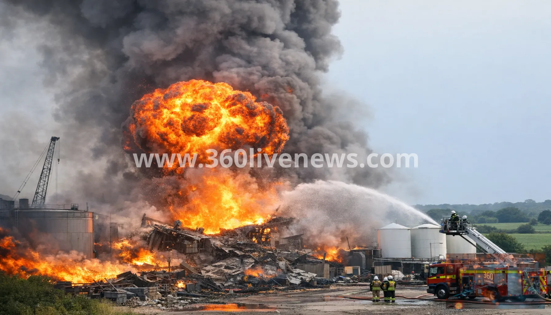 Huge explosion and fire rip through Essex industrial site as blaze comes under control