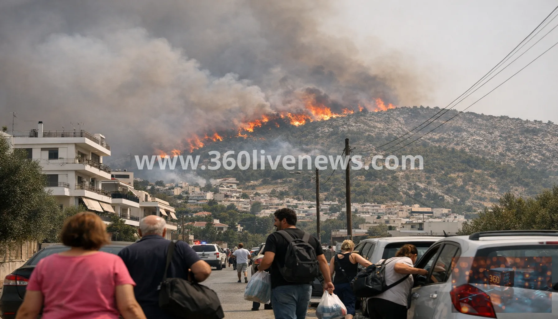 Partial evacuation ordered in Haidari as wildfire burns west of Athens