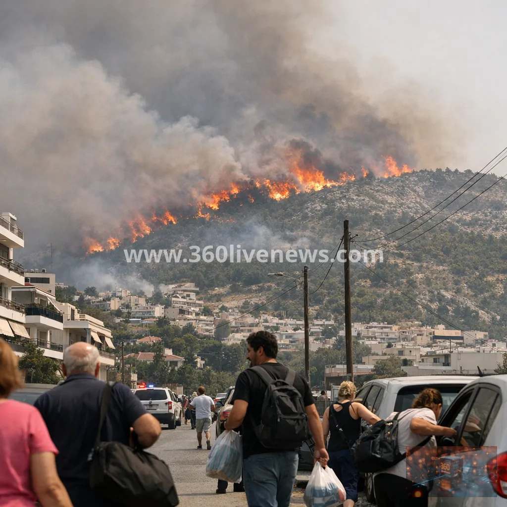 Partial evacuation ordered in Haidari as wildfire burns west of Athens