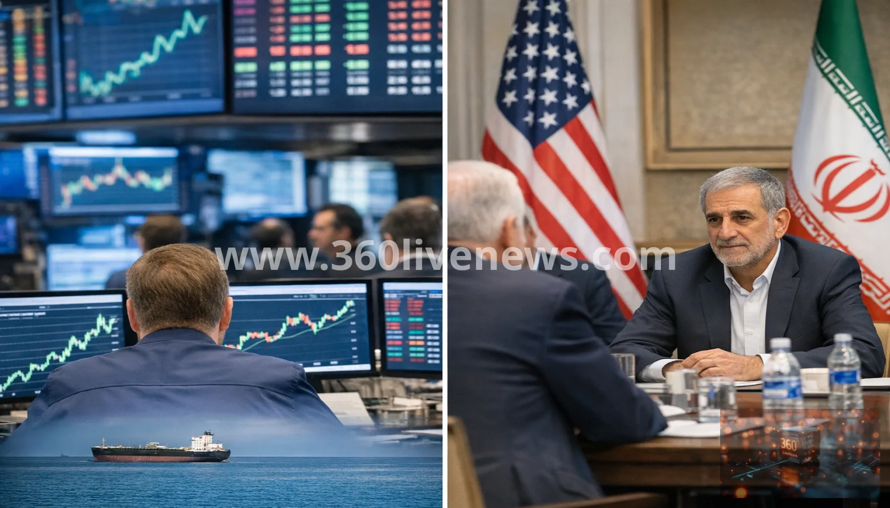 US stocks near record high as oil falls after Trump claims Iran talks are under way