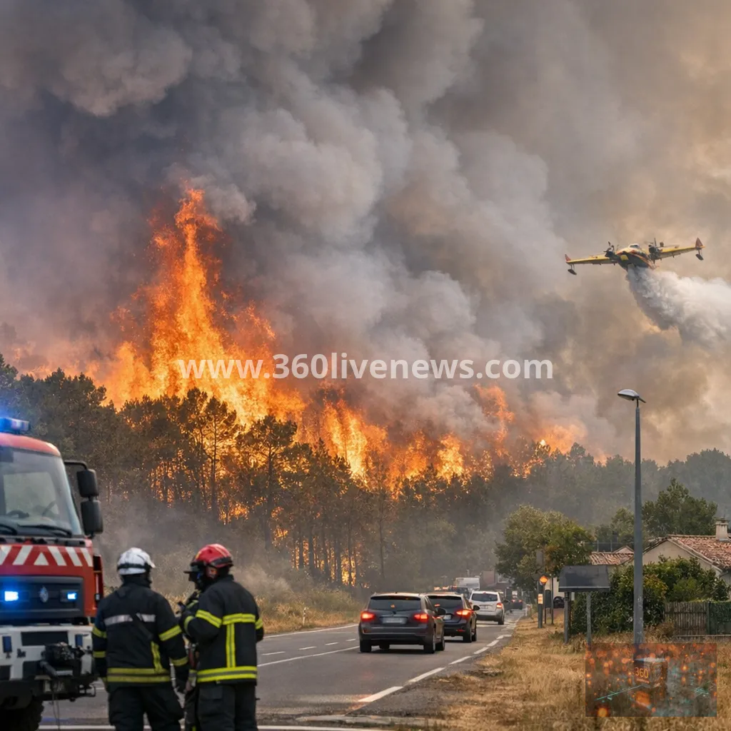 France wildfires force another 55,000 evacuations in Gironde as fire spreads south of Bordeaux