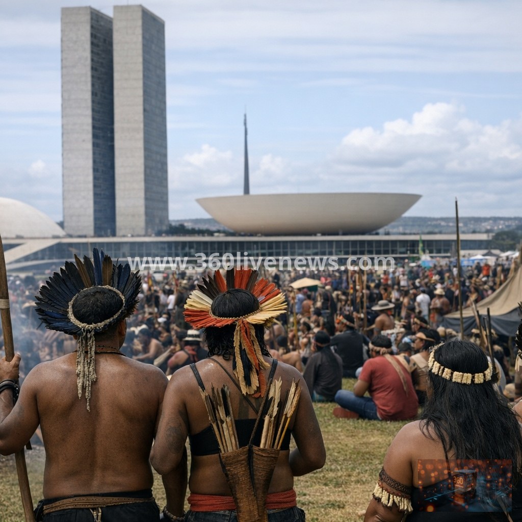 Indigenous groups in Brasília continue protests for land rights for third day, raising concerns over sovereignty and environmental issues