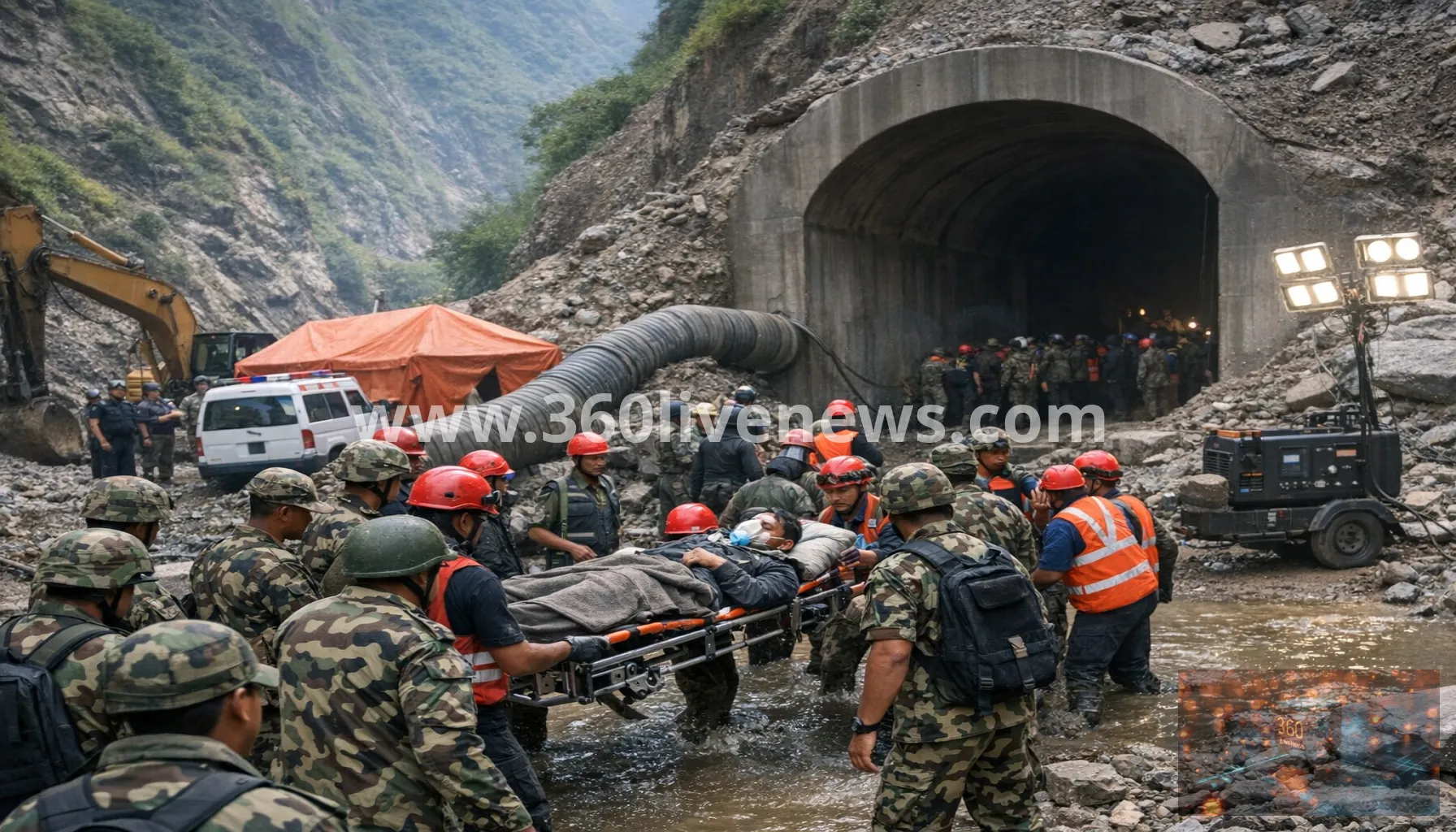 Nepal flood rescue at hydropower tunnel continues as more than 100 remain trapped
