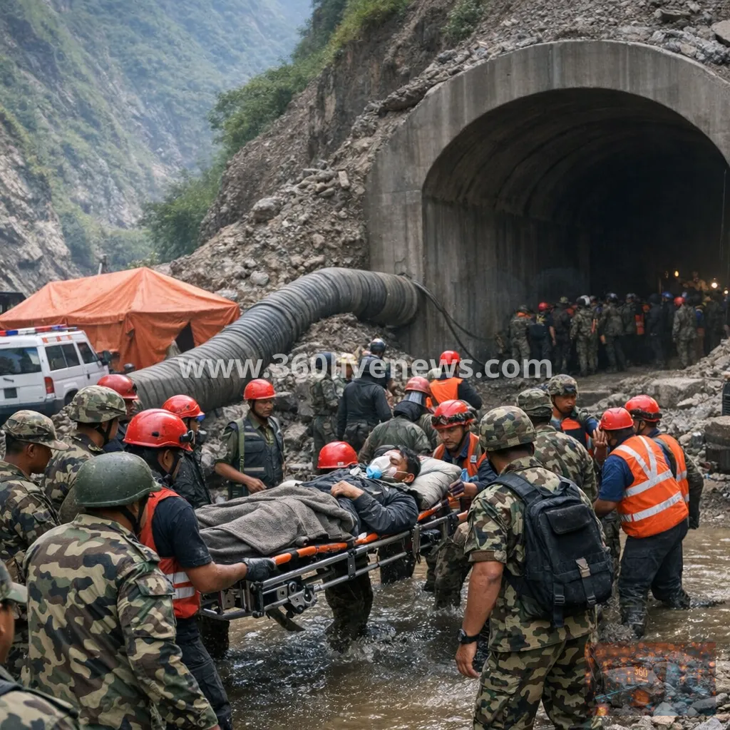 Nepal flood rescue at hydropower tunnel continues as more than 100 remain trapped