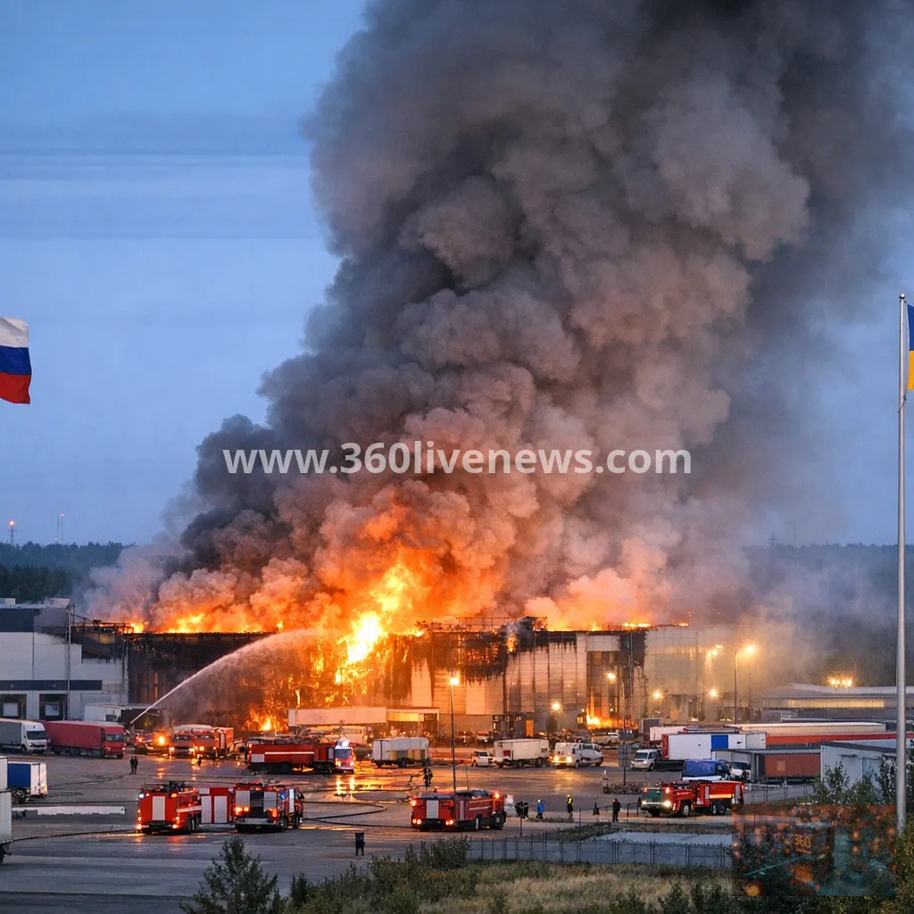 Ukrainian drone attack sets Wildberries warehouse on fire in Russia's Vladimir region