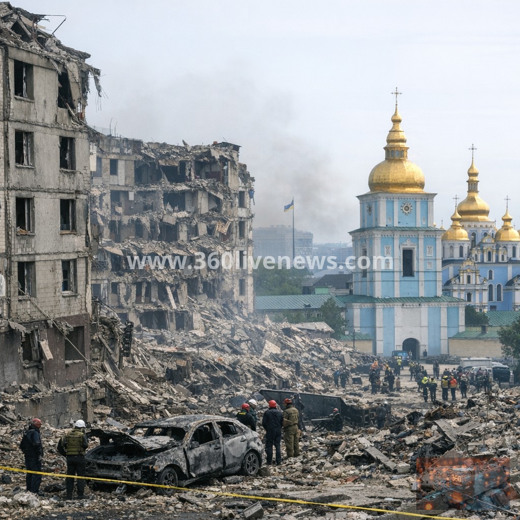 Zelenskyy visits Kyiv damage after overnight Russian missile and drone assault