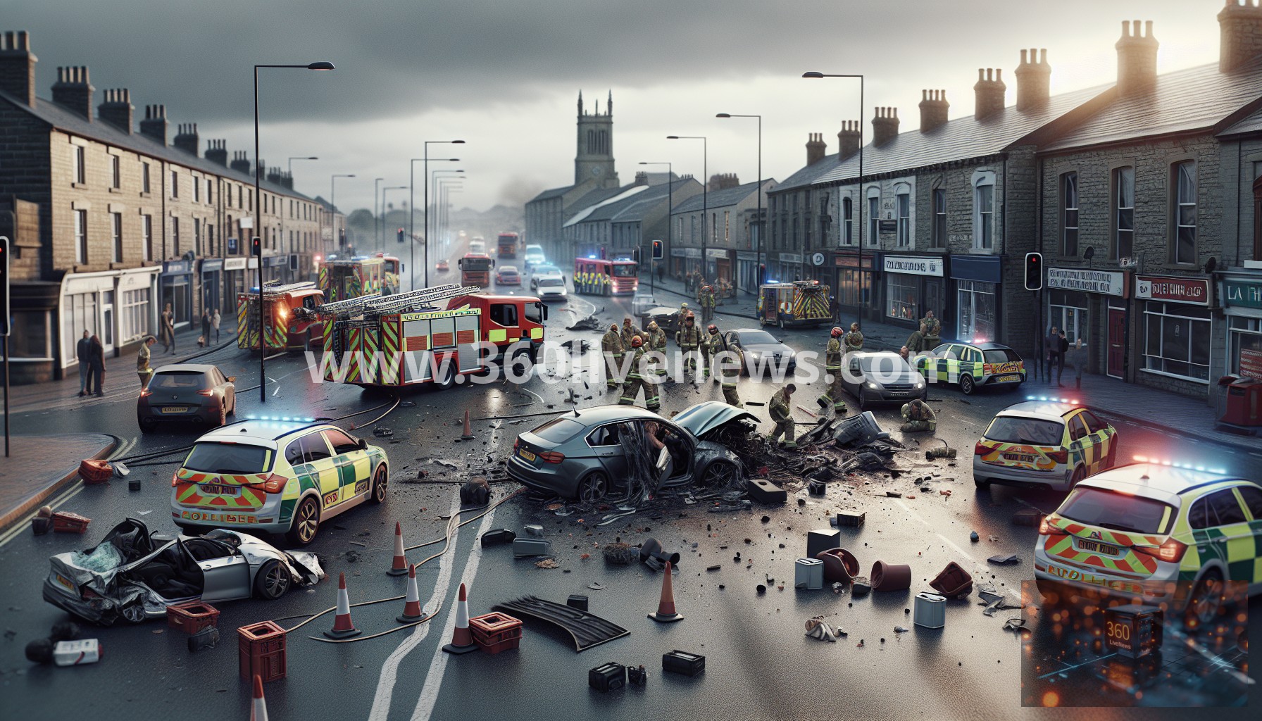 Three young men die in car accident in Illingworth, West Yorkshire, involving multiple vehicles