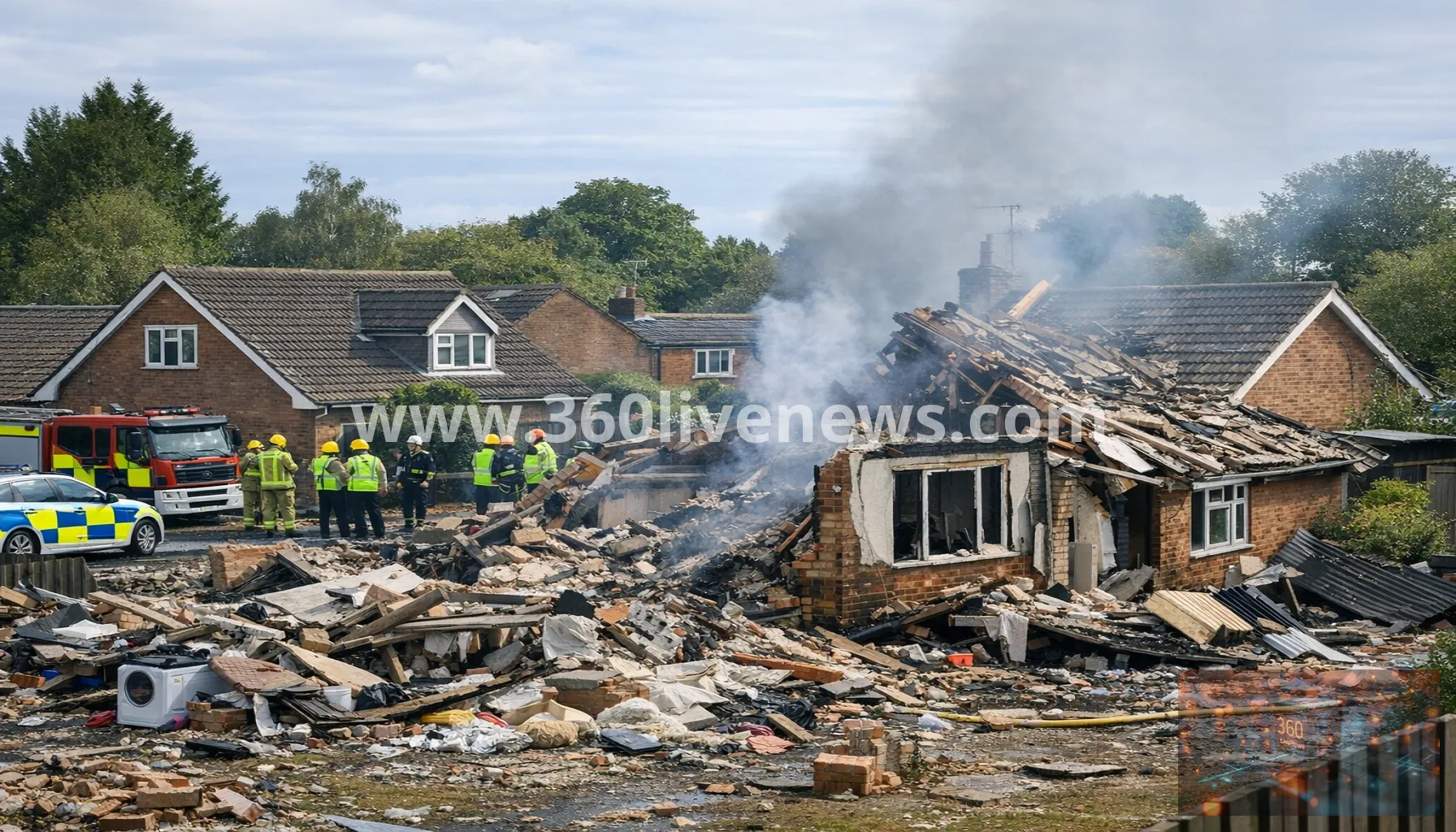 Suspected gas explosion destroys bungalow near Milton Keynes