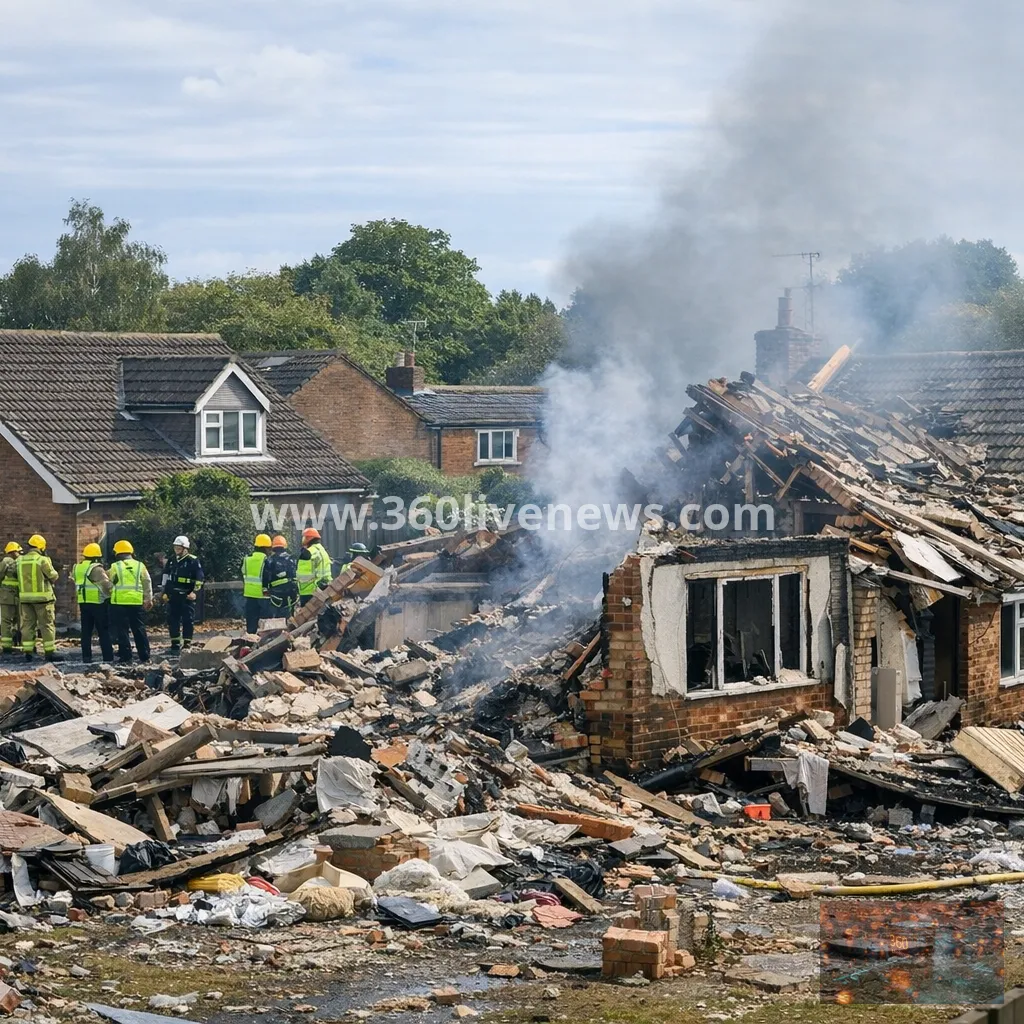 Suspected gas explosion destroys bungalow near Milton Keynes
