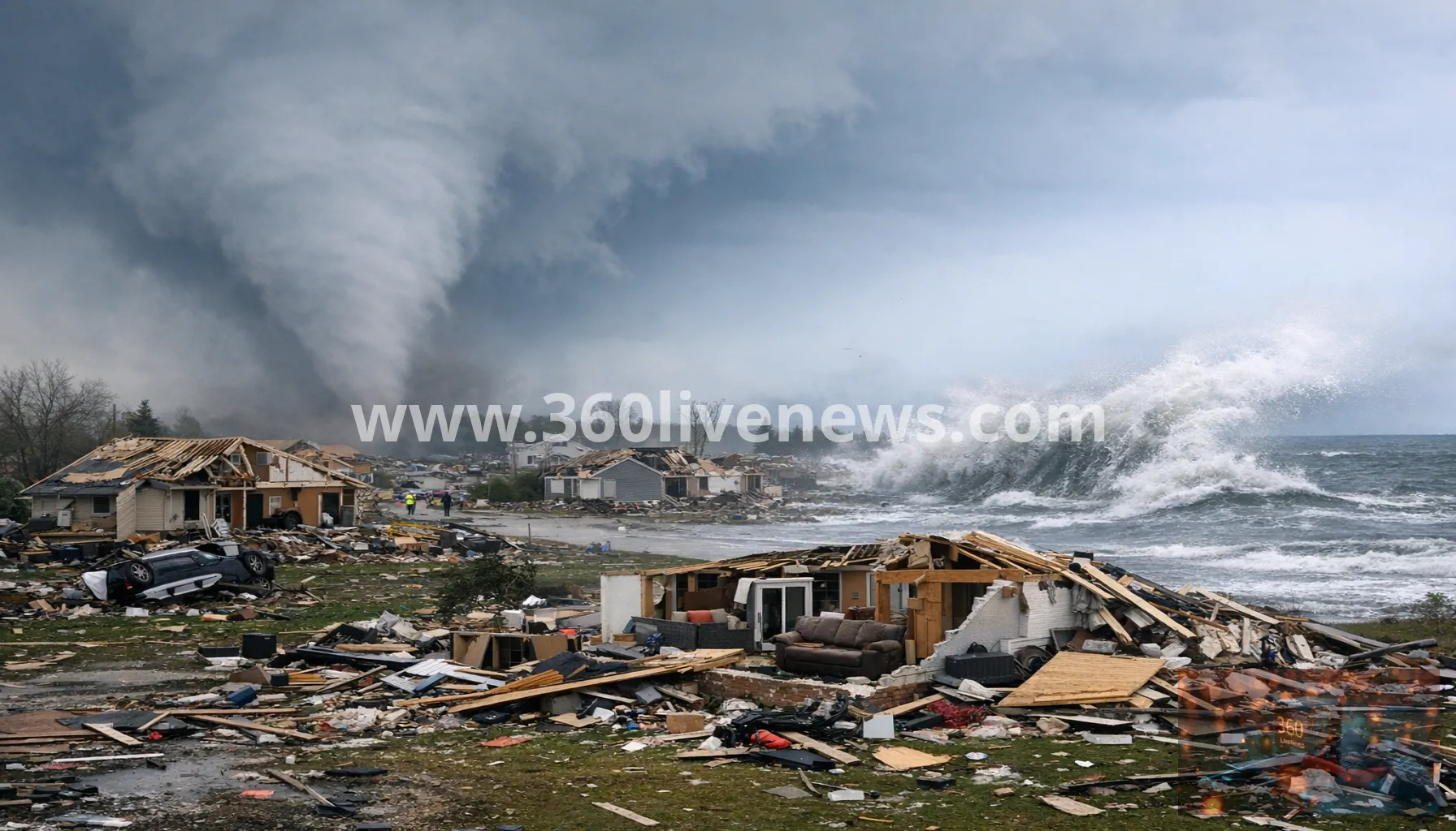 Rare EF3 tornado and meteotsunami hit Wisconsin