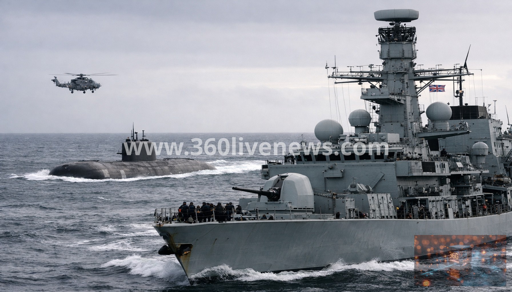 UK Ministry of Defence reports successful tracking of three Russian submarines in North Atlantic by Royal Navy and RAF operation