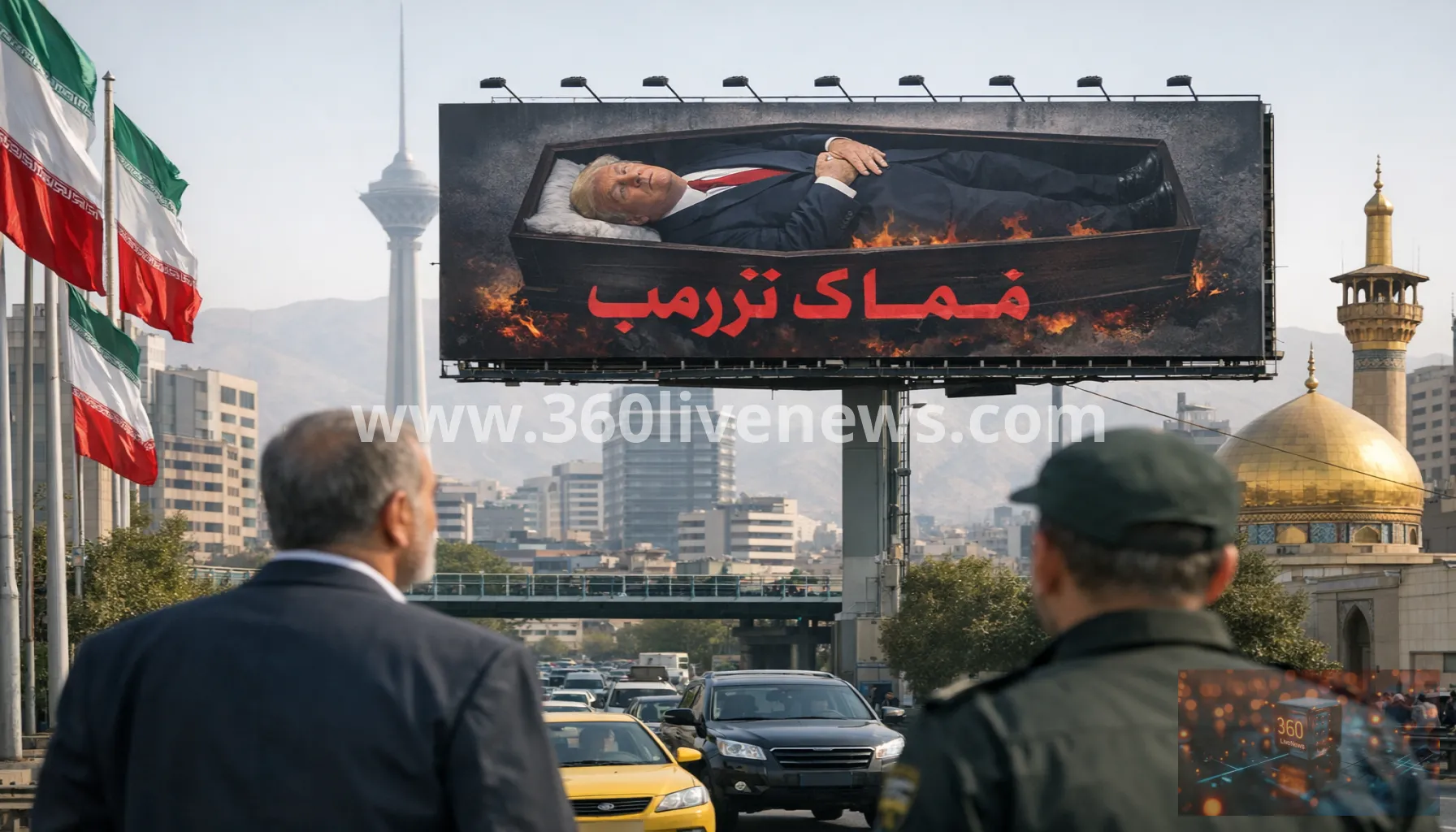 Tehran billboard shows Trump in coffin amid renewed Iran-US tensions