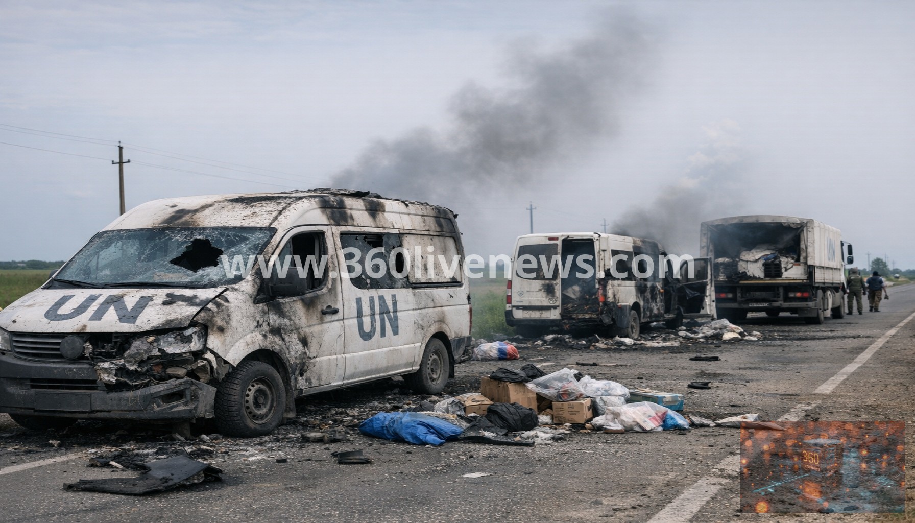 UN aid convoy hit by drone strikes in Ukraine's Kherson