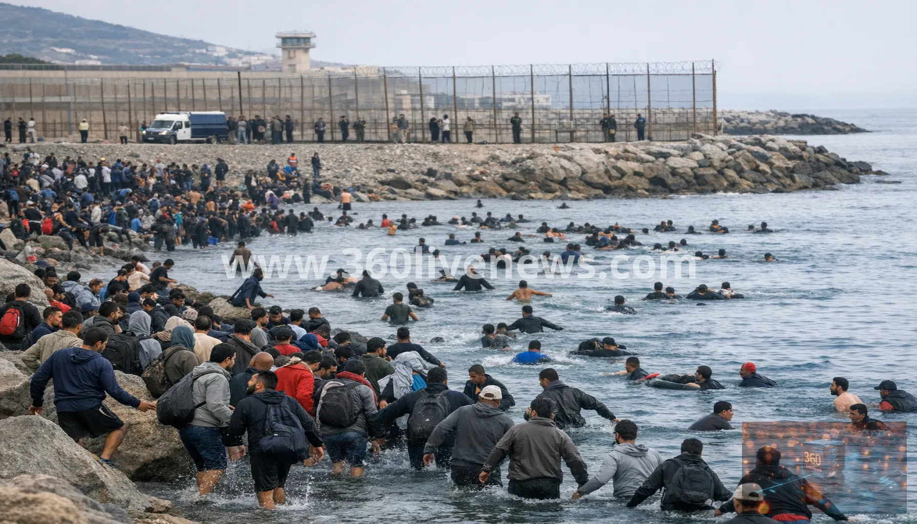 Thousands of migrants cross into Ceuta from Morocco as authorities seek emergency response
