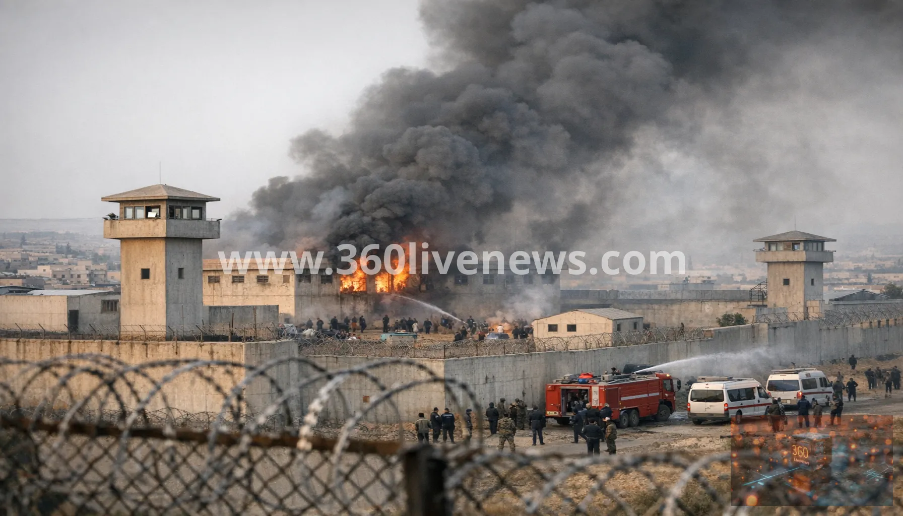 At least seven killed in prison fire and riot in Kobane, northern Syria