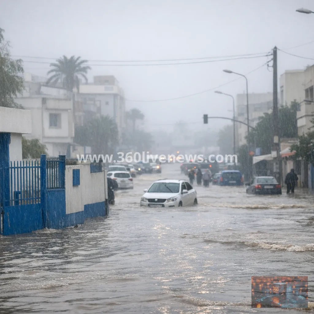 Torrential rain and flooding in Tunis force school closures