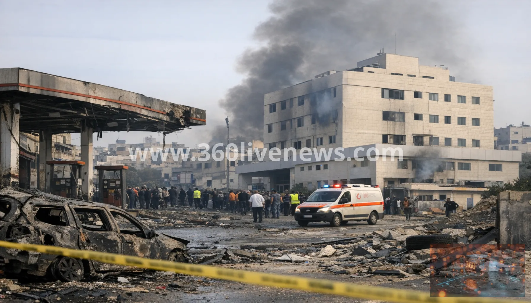 Israeli drone strike kills three Palestinians near Gaza hospital and fuel station