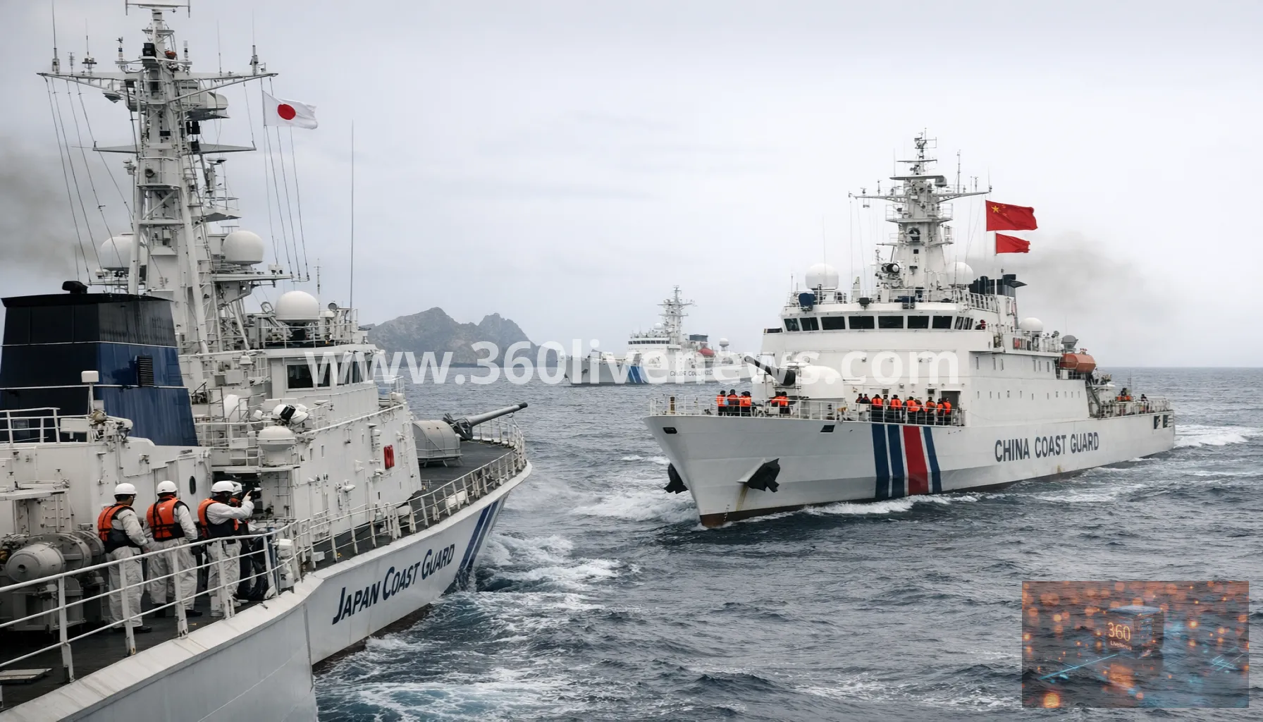 Japan and China coast guards confront each other near disputed Senkaku islands