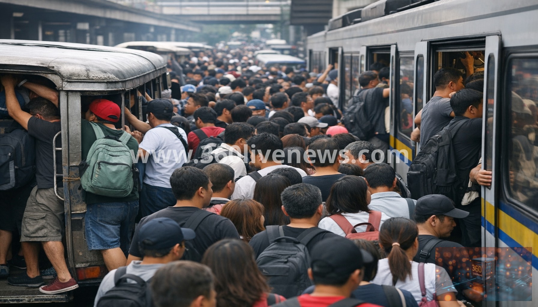 Fuel Crisis in the Philippines Causes Severe Commuter Overcrowding