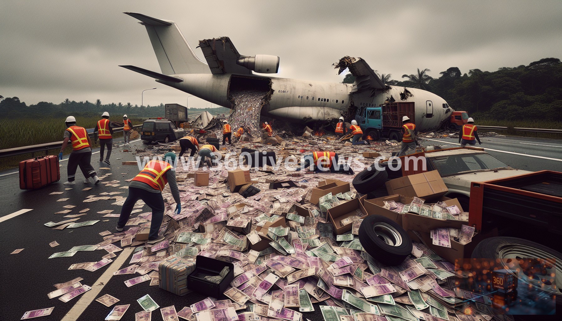 Cargo plane crash near La Paz kills 20 and injures over a dozen as banknotes scatter across the highway