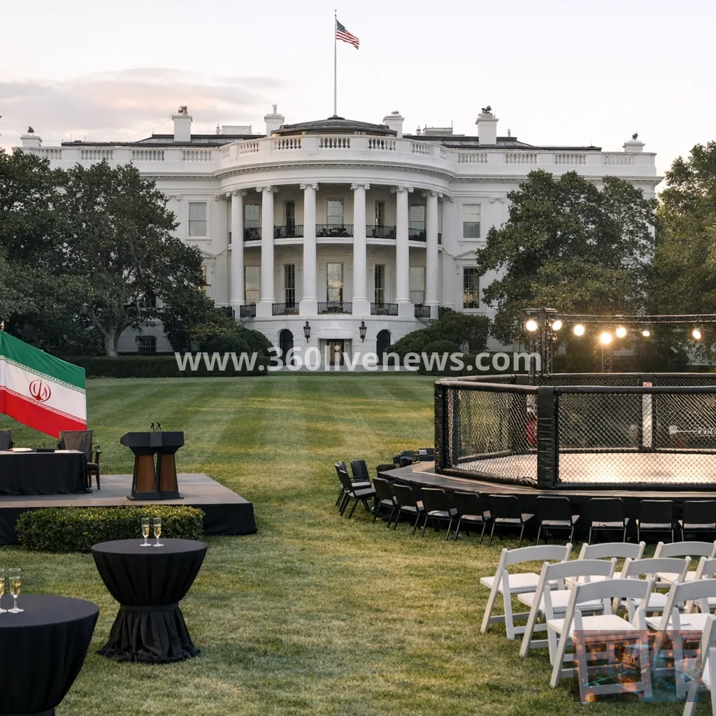 Trump celebrates 80th birthday with Iran deal and UFC cage fight on the White House South Lawn