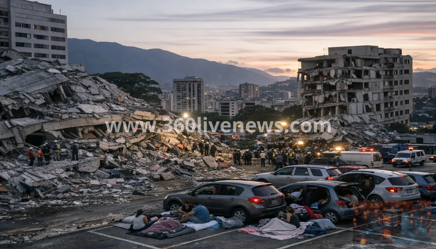 Venezuela earthquake doublet leaves buildings collapsed and residents sheltering in Caracas