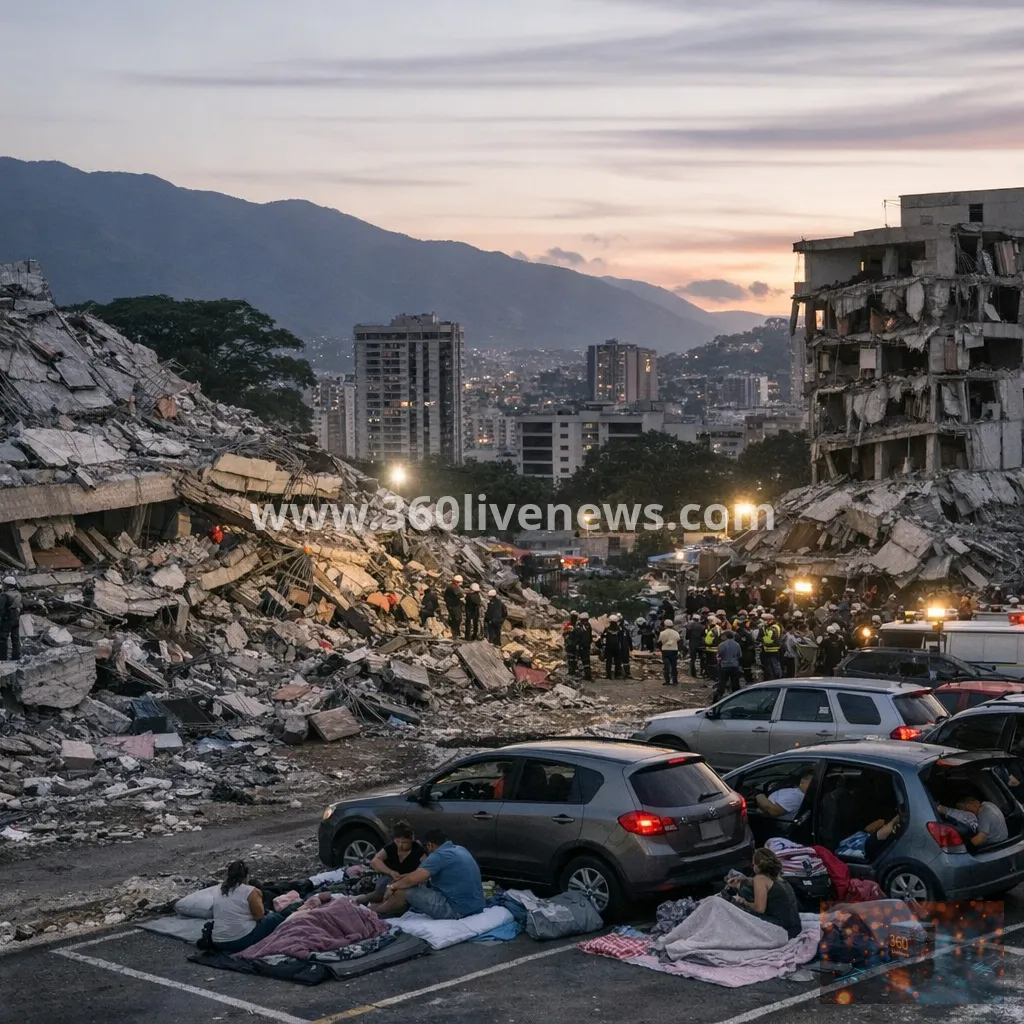 Venezuela earthquake doublet leaves buildings collapsed and residents sheltering in Caracas