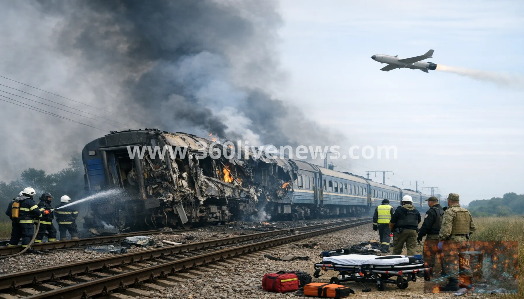 Russian drone strike hits passenger train in Odesa region, killing driver