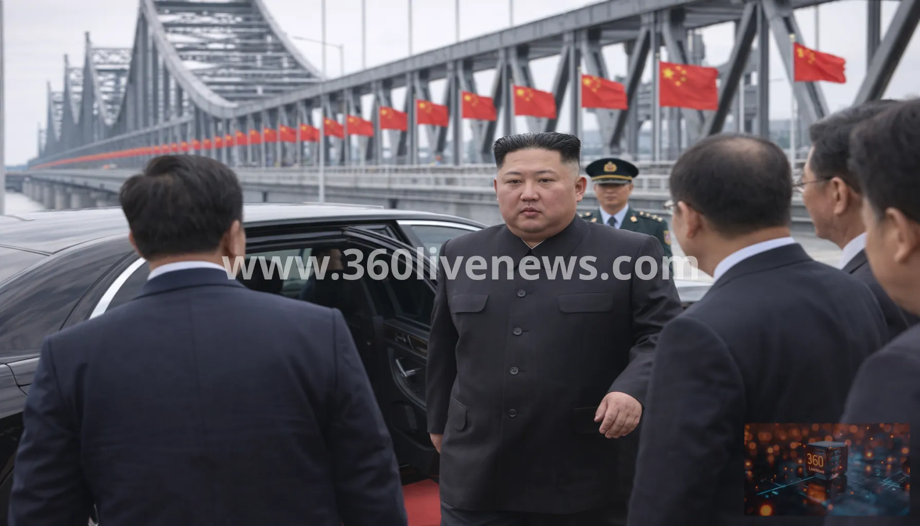Kim Jong Un arrives in China via newly opened Dandong bridge