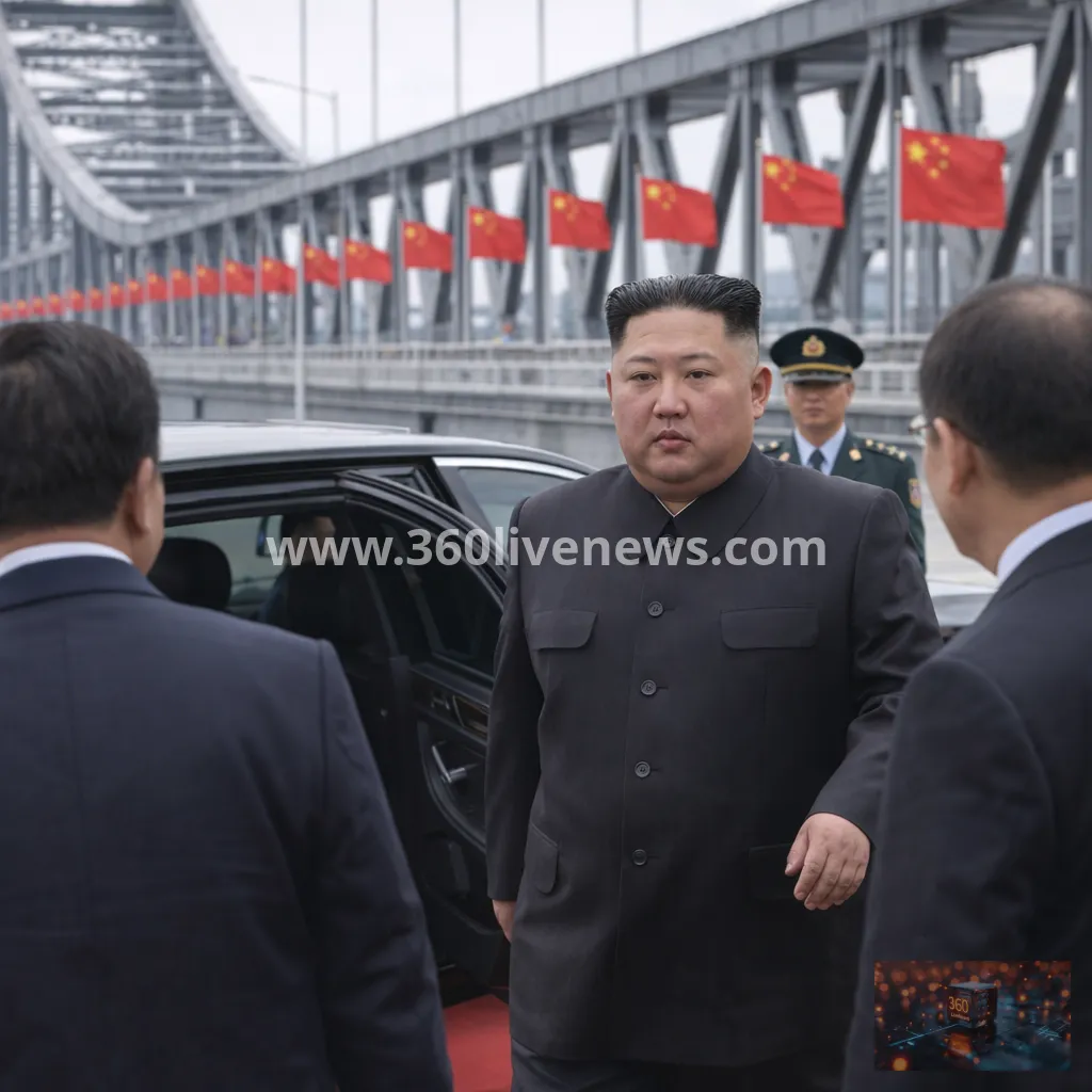 Kim Jong-un visits China via newly opened Yalu River bridge after calling for stronger military