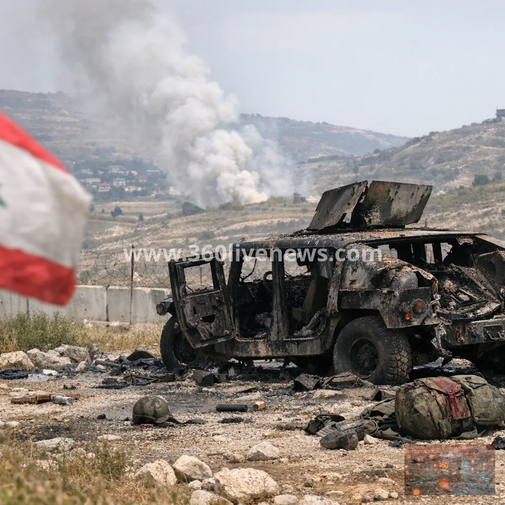 Israeli strike kills nine, including Lebanese soldiers, near Lebanon border