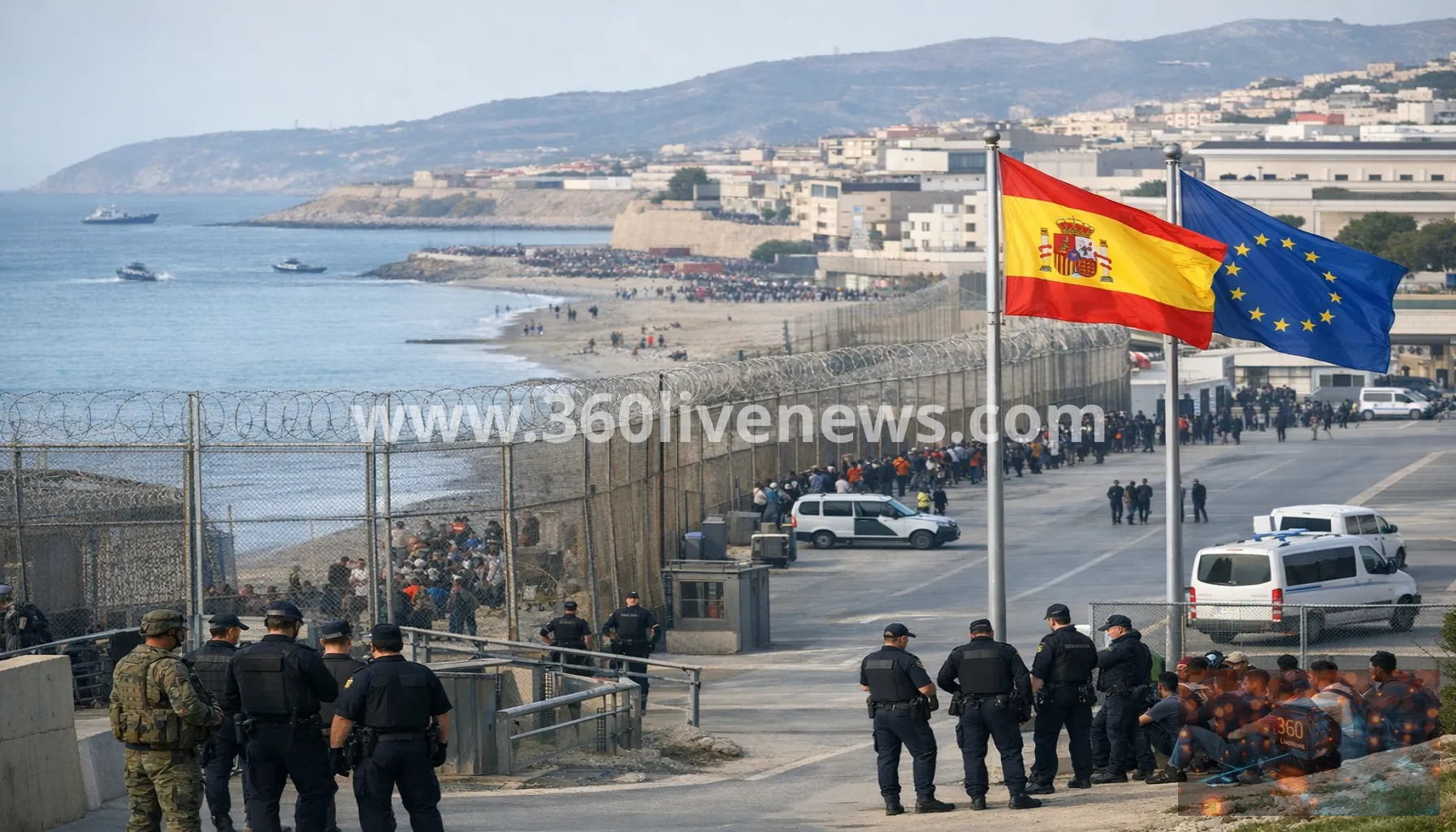 Spain installs floating barrier in Ceuta as migration surge eases