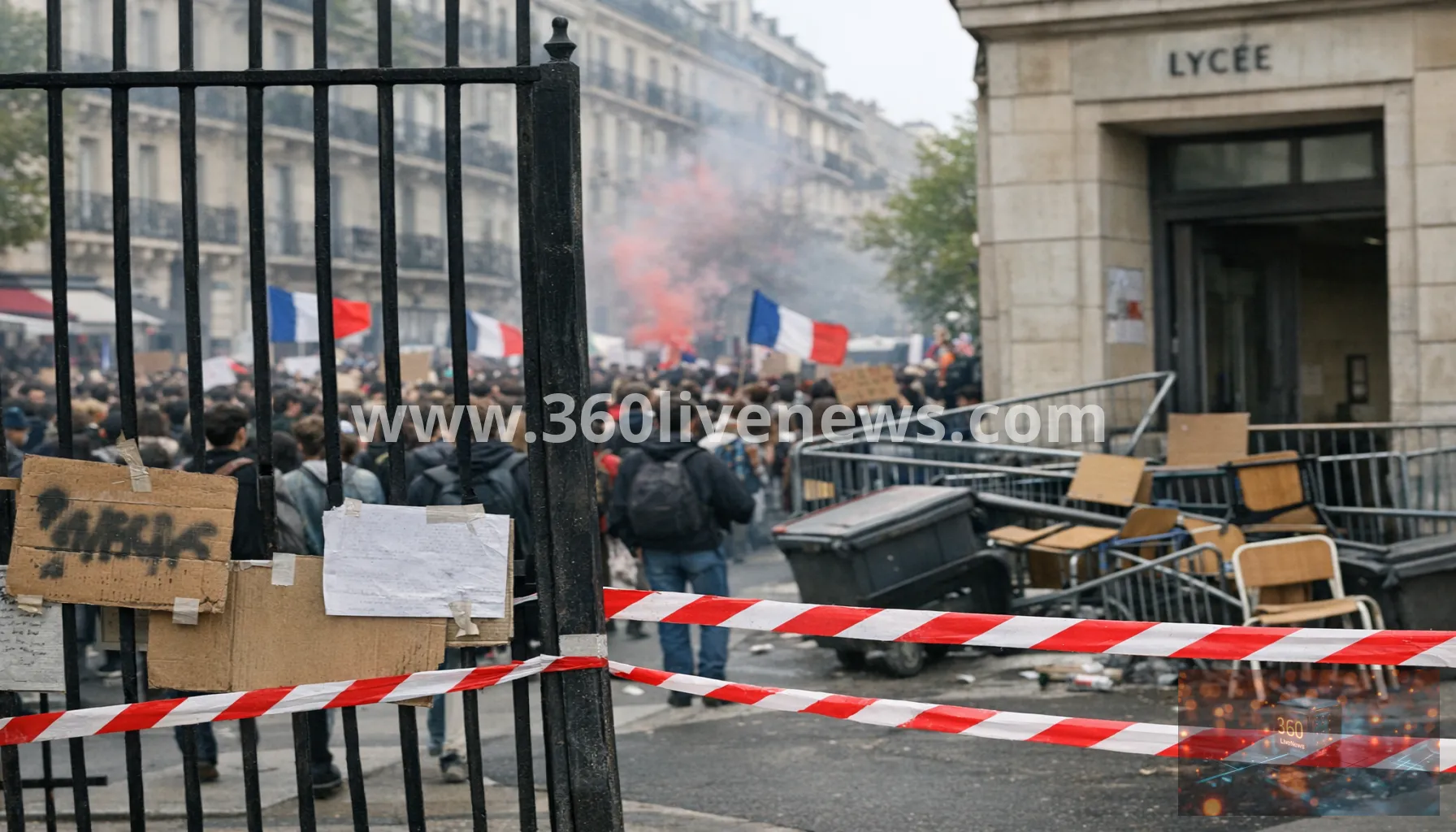 French high school protests spread as about 400 schools close
