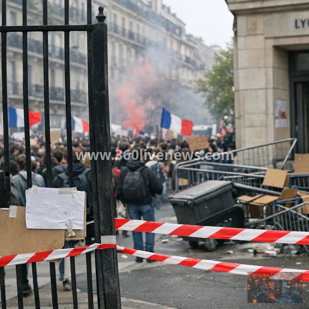French high school protests spread as about 400 schools close