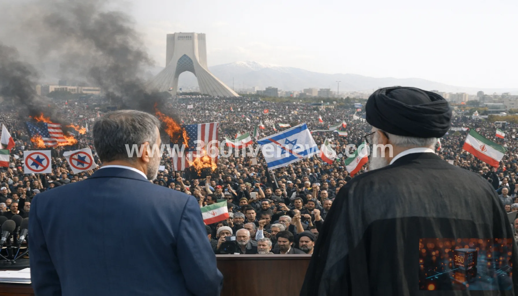 Tehran state funeral turns into mass anti-US and anti-Israel rally