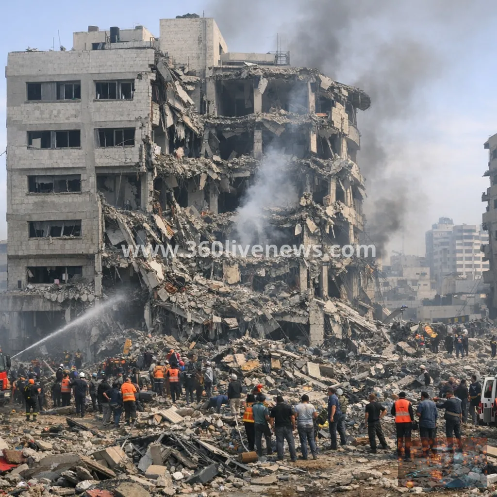 Israeli strike on Gaza City police headquarters kills nine