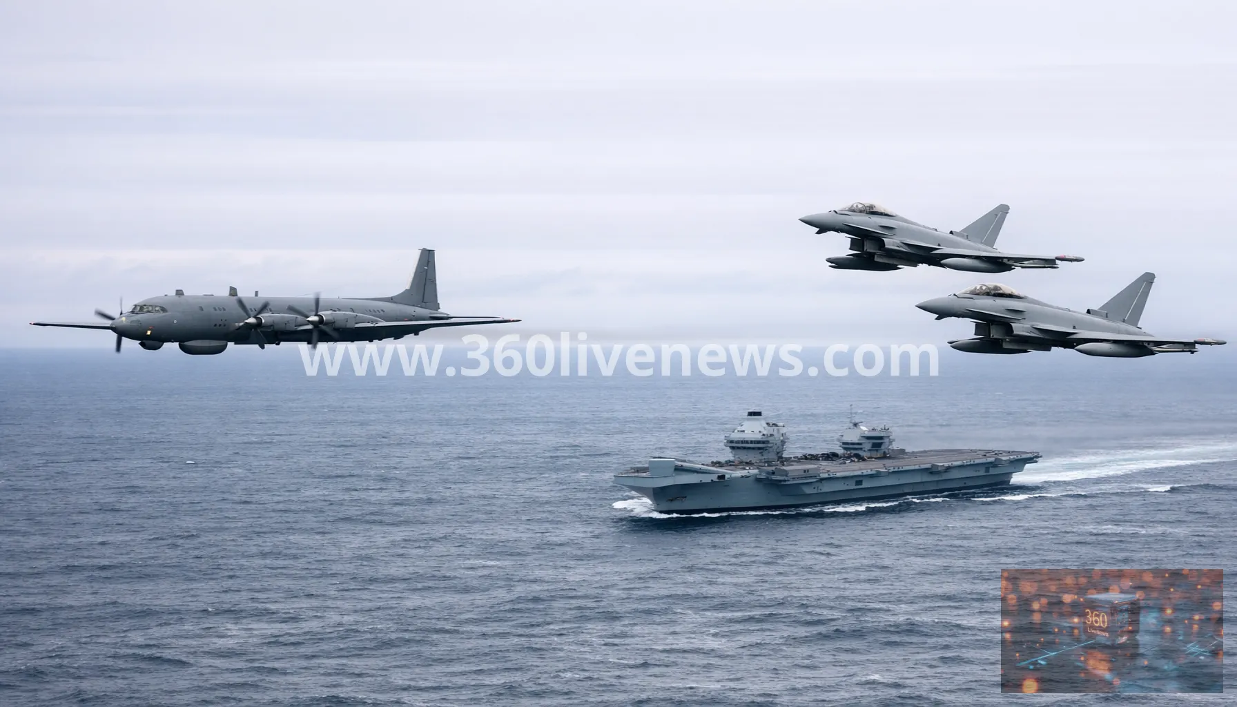 UK jets intercept Russian patrol aircraft near HMS Prince of Wales in Norwegian Sea