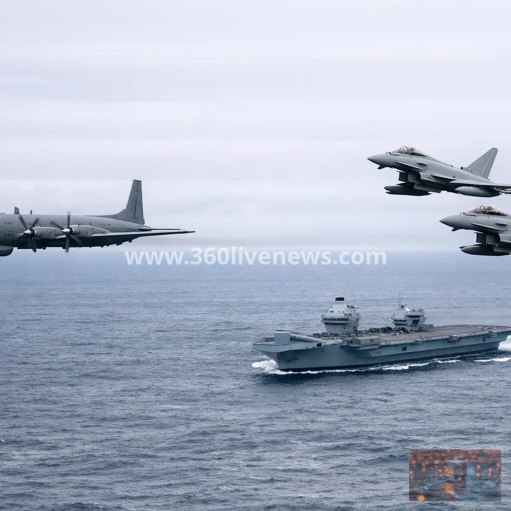 UK jets intercept Russian patrol aircraft near HMS Prince of Wales in Norwegian Sea