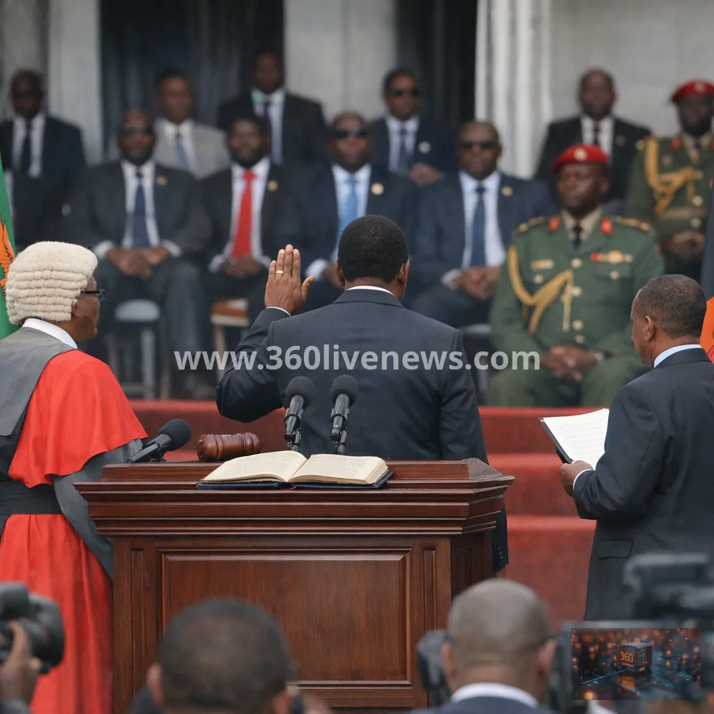 Zambia's Hakainde Hichilema sworn in for second term amid disputed election and arrests