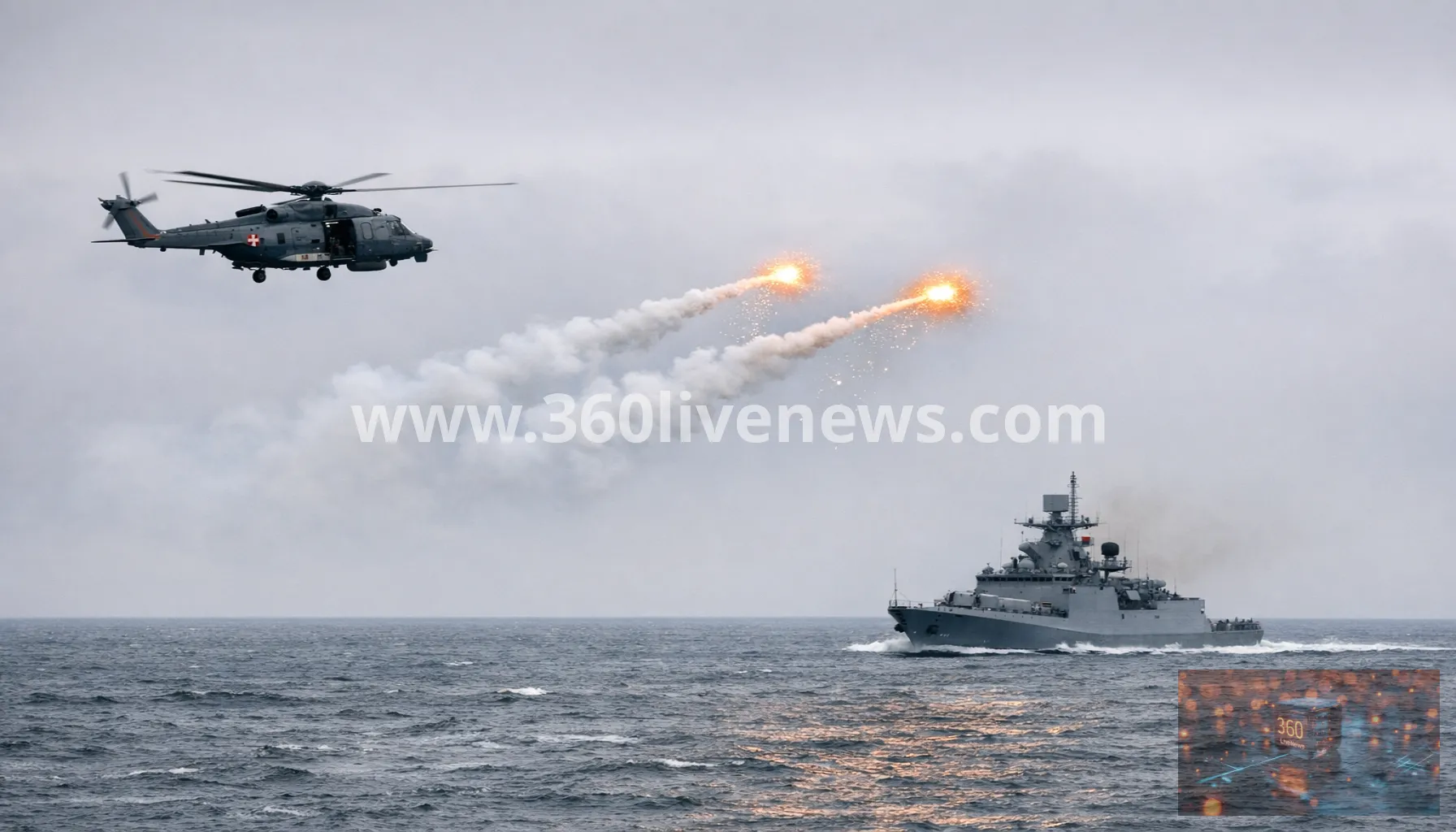 Russian frigate fires flares near Danish military helicopter in Baltic Sea