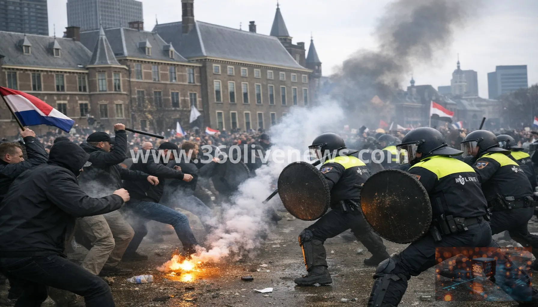Far-right anti-immigration protest in The Hague turns violent as arrests rise