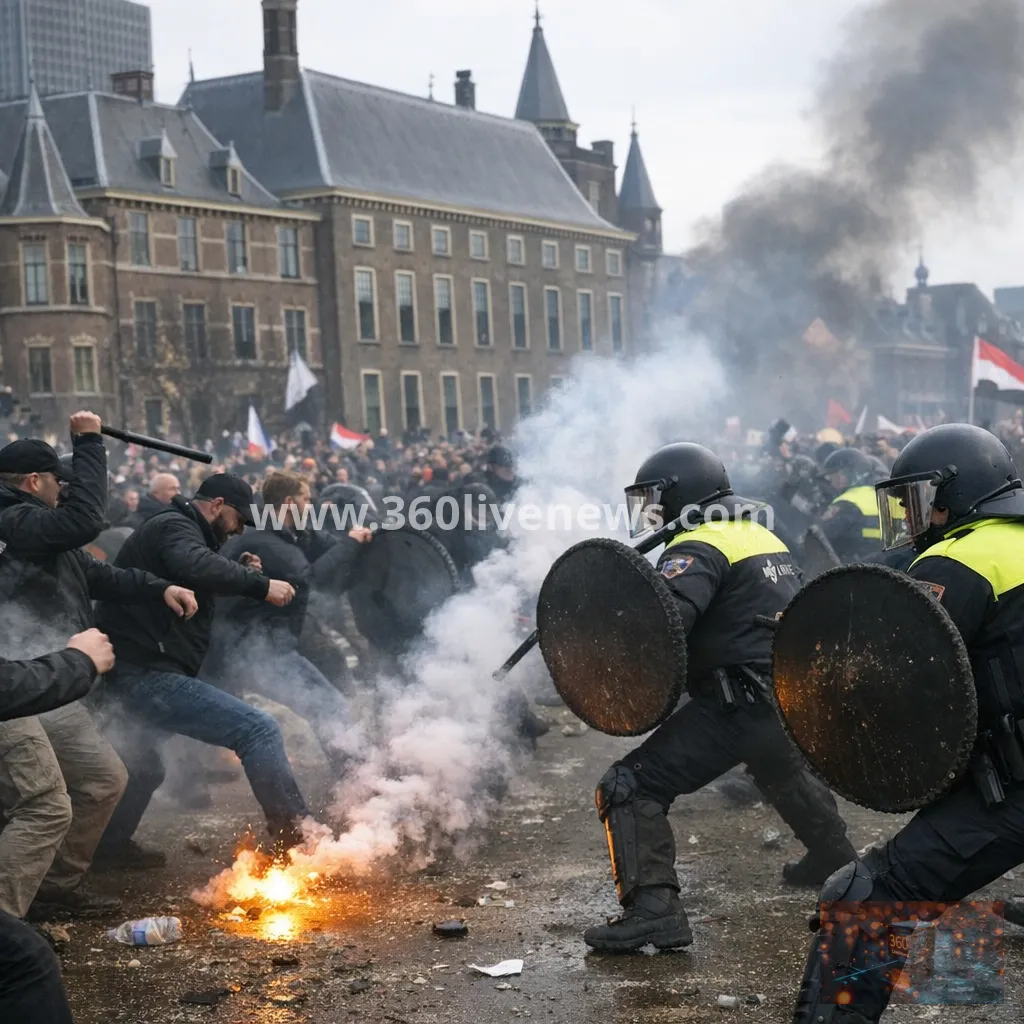 Far-right anti-immigration protest in The Hague turns violent as arrests rise