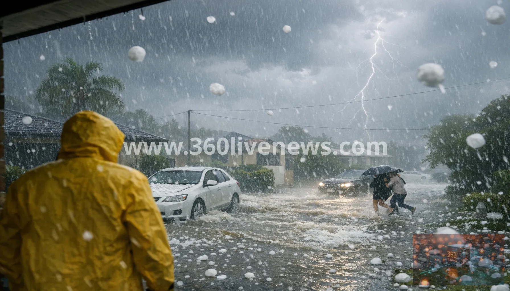South-east Queensland faces giant hail and flash-flood risk as severe storms intensify
