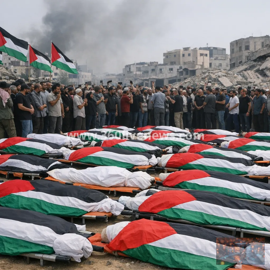 Gaza funeral held for 112 bodies recovered from Sabra rubble after 2023 strike