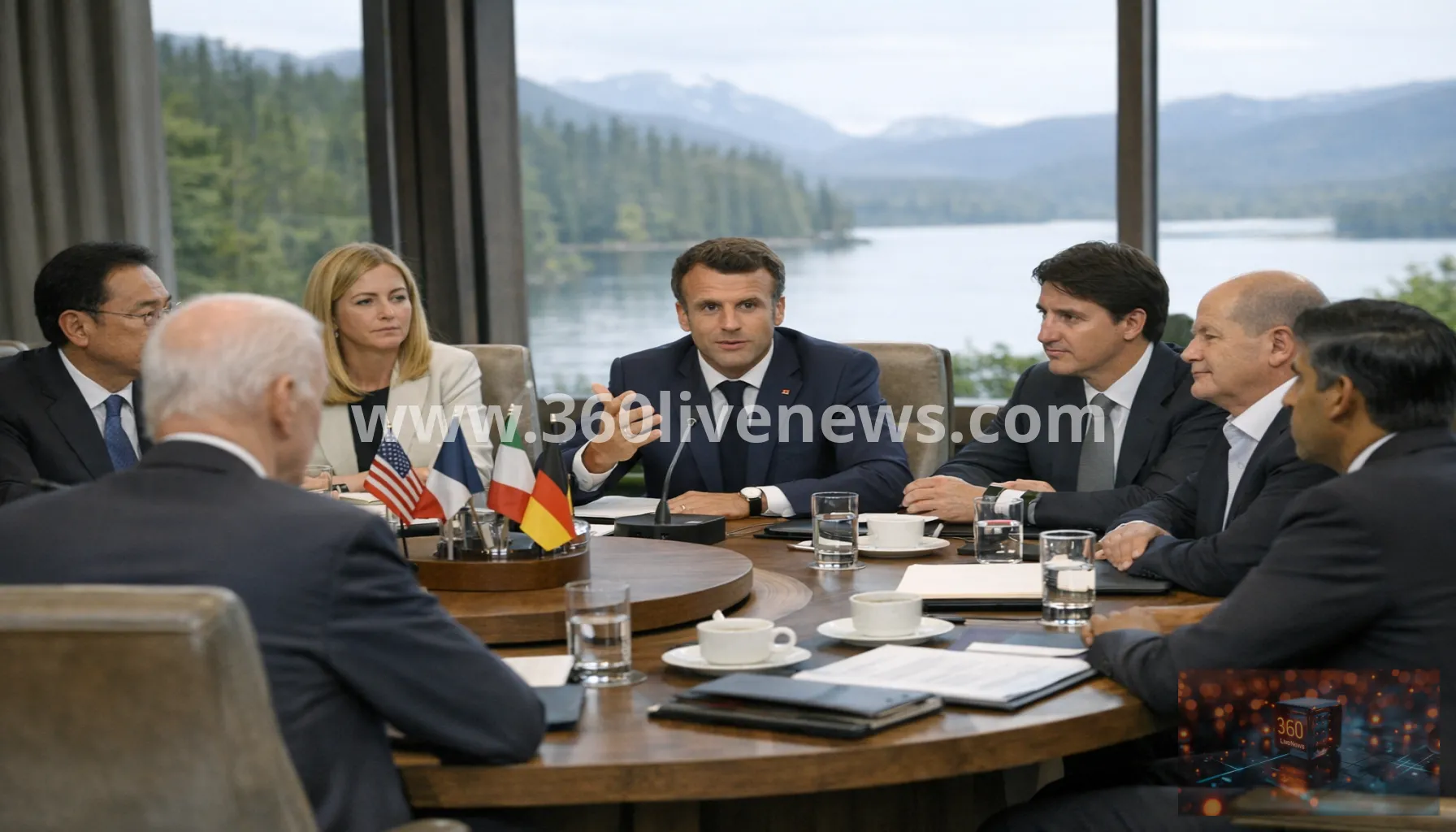 Macron says G7, including US, aligned on Ukraine support at summit in Canada