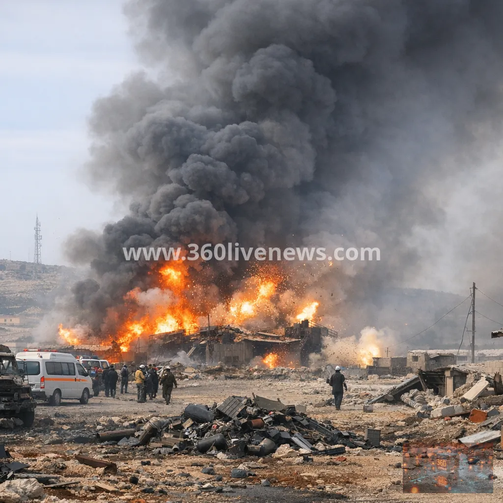 Fresh blast at Syrian arms depot injures at least four as series of explosions continues